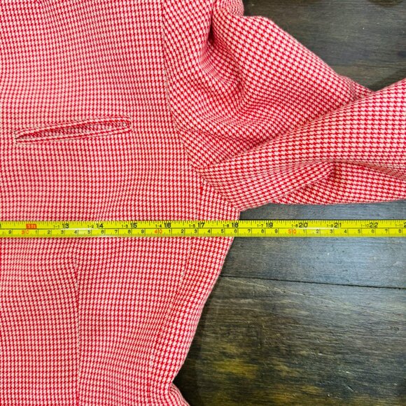 VTG Christian Dior Blazer Peplum Jacket Houndstooth Print Lined SZ 2 Made In USA - Picture 7 of 11